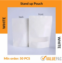Load image into Gallery viewer, Stand Up Pouch with Window White
