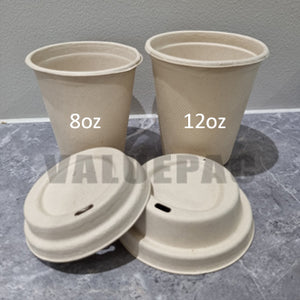 Bagasse Cup 8oz and Lid