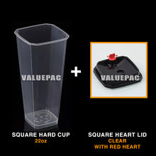 Load image into Gallery viewer, Valuepac Square Hard Cup 22oz with Square Hard Lid Black
