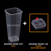 Load image into Gallery viewer, Valuepac Square Hard Cup 22oz with Square Hard Lid Clear
