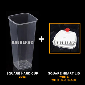 Valuepac Square Hard Cup 22oz with Square Hard Lid White