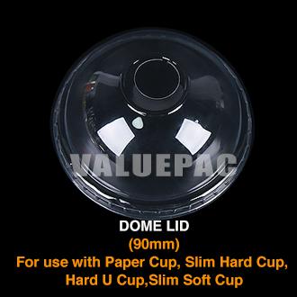 Valupac PET Plastic Dome Lid 90mm for Slim Hard Cup 90mm, Slim Soft Cup 90mm, Paper Cup 90mm, Slim Hard U Cup 90mm