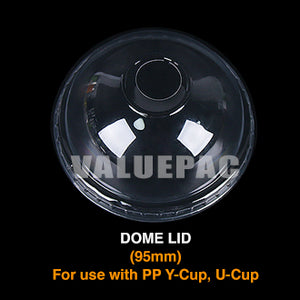 Valuepac PET Plastic Dome Lid 95mm for PP Y Cup, PP U Cup