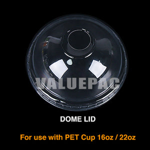 Valupac PET Plastic Dome Lid for Pet Cup 16oz and 22oz