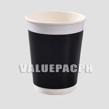 Load image into Gallery viewer, Valuepac Double Wall Paper Cup for Hot Drink or Coffee Black
