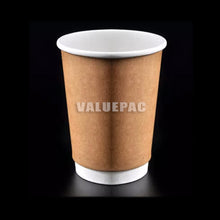 Load image into Gallery viewer, Valuepac Double Wall Paper Cup for Hot Drink or Coffee (Kraft)
