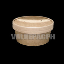 Load image into Gallery viewer, Kraft Paper Bowl Tub 380ml 380cc with Kraft Lid Cover
