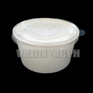 White Paper Bowl 530ml with Lid