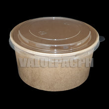 Load image into Gallery viewer, Kraft Salad Fruit Paper Bowl 1000ml with Lid
