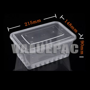 Valuepac Rectangle 2000ml Microwavable Container Clear