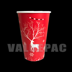 Valuepac Christmas Single Wall Paper Cups - Christmas Elk