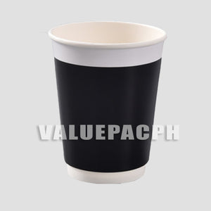 Valuepac Double Wall Paper Cup for Hot Drink or Coffee  8oz (Black)