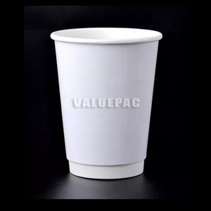 Valuepac Double Wall Paper Cup for Hot Drink or Coffee  8oz (White)